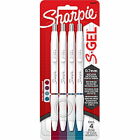 Sharpie S-Gel Pens 0.7 mm Medium Pen Point - Retractable - Bold Jewel Ink - Gel-based - Pearl White Plastic Barrel - 4 / Pack (2206099)