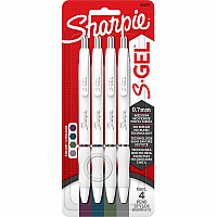 Sharpie S-Gel Pens 0.7 mm Medium Pen Point - Rich Dark Ink - Gel-based - Pearl White Plastic Barrel - 4 / Pack (2206100)