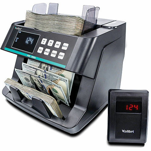 Cassida Kolibri Top-Loading Bill Counter Counts @ 200 bills/min - Gray (KBC3000)