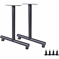 Lorell Invent Training Table Components Black T-shaped Base - 2 Legs - 28.50" Height x 5" Width x 22" Depth - Training - Assembly Required - 2 / Set (LLR60803)