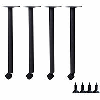 Lorell Invent Training Table Components Black Post Leg Base - 4 Legs - 28.50" Height x 5.80" Width x 5.80" Depth - Training - Assembly Required - 4 / Set (LLR60805)