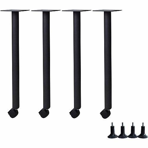 Lorell Invent Training Table Components Black Post Leg Base - 4 Legs - 28.50" Height x 5.80" Width x 5.80" Depth - Training - Assembly Required - 4 / Set (LLR60805)
