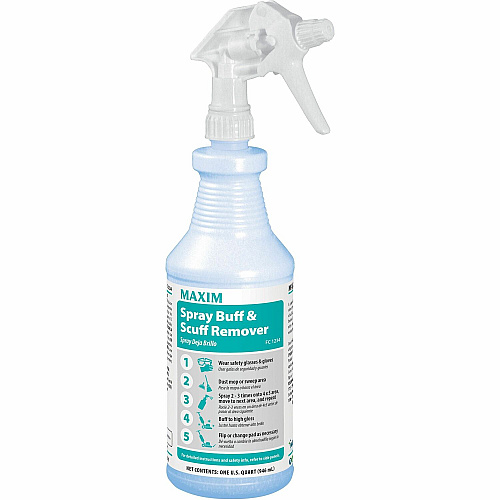 Midlab Buff and Scuff Remover Spray For Floor - Spray - 32 fl oz (1 quart) - Durable, Slip Resistant - White - 12 / Carton (12340012)
