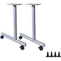 Lorell Invent Training Table Components Silver C-leg Base - 2 Legs - 28.50" Height x 5" Width x 22" Depth - Training - Assembly Required - 2 / Set (LLR60800)