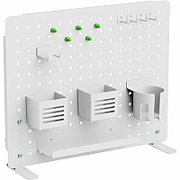 Kantek Pegboard Organizer 17.40" Height x 21.50" Width x 3.80" Depth - Under Desk, Desktop - White - Powder Coated Steel, Steel - 1 Each (PBS120W)