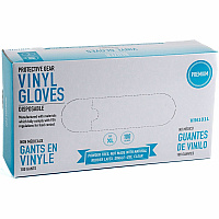 BLUZEN Powder-Free Vinyl Gloves 4 mil Thickness - X-Large Size - Vinyl - Clear - Comfortable - 100/Box - 10 / Carton (VIN101XLCT)