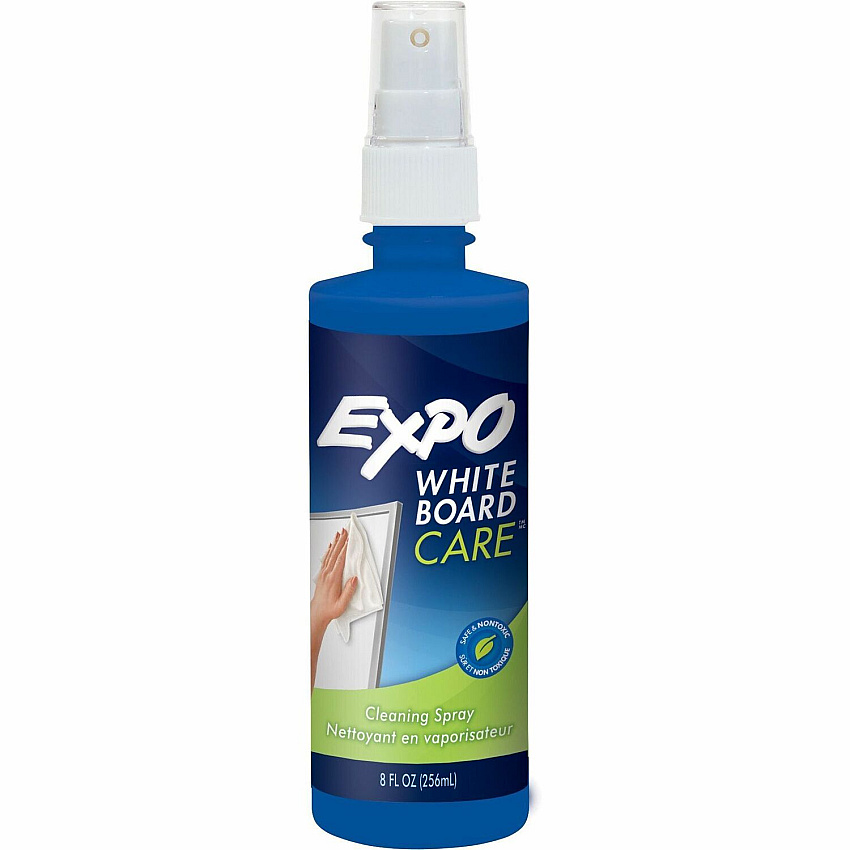 Expo Whiteboard Cleaner 8 fl oz - Used as Mark Remover, Ghost Remover, Shadow Remover, Grease Remover, Dirt Remover, Ink Remover, Stain Remover - Low Odor, Non-toxic - Clear - 1 Each (81803A)