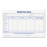 TOPS Weekly Time Sheets, One-Part (No Copies), 8.5 x 5.5, 50 Forms/Pad, 2 Pads/Pack (30071)
