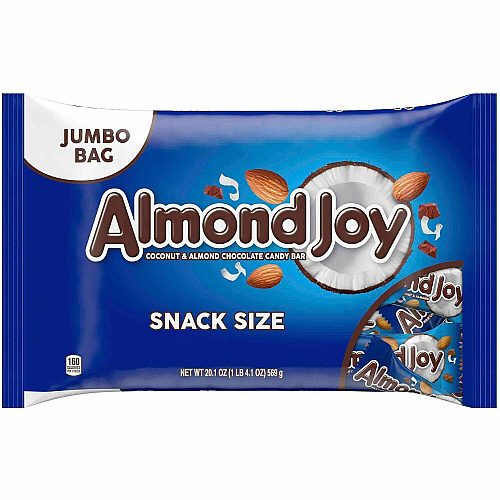 Almond Joy Candy Bars Coconut and Almond Chocolate, Milk Chocolate - Individually Wrapped - 1.26 lb - 2 / Carton (24600348)