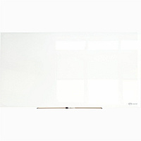 Quartet InvisaMount Magnetic Glass Board 48" (4 ft) Width x 96" (8 ft) Height - White Glass Surface - Horizontal - Magnetic - Frameless, Accessory Tray, Non-absorbent, Stain Resistant, Ghost Resistant, Scratch Resistant, Dent Resistant, Easy t (Q25F04IMW)