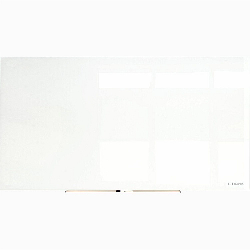 Quartet InvisaMount Magnetic Glass Board 48" (4 ft) Width x 96" (8 ft) Height - White Glass Surface - Horizontal - Magnetic - Frameless, Accessory Tray, Non-absorbent, Stain Resistant, Ghost Resistant, Scratch Resistant, Dent Resistant, Easy t (Q25F04IMW)