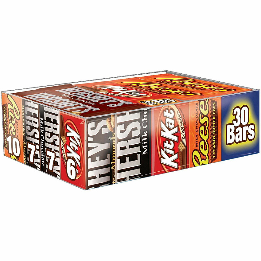 Hershey Chocolate Assortment Milk Chocolate, Peanut Butter, Milk Chocolate with Almond - 2.81 lb - 30 / Carton (24600031)