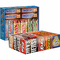 Hershey Chocolate Assortment Milk Chocolate, Milk Chocolate with Almond, Peanut Butter - Individually Wrapped - 2 / Carton (60004055)