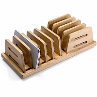 Officemate Bamboo Small File Sorter 9 Compartment(s) - 3.80" Height x 13" Width x 5.90" Depth - Stackable - Adjustable Compartment, Stackable, Durable - Natural Wood Grain - Bamboo - 1 Each (71003)