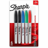 Sanford Fine Point Permanent Marker Fine Marker Point - Assorted Ink - 5 / Pack (30653PPA)