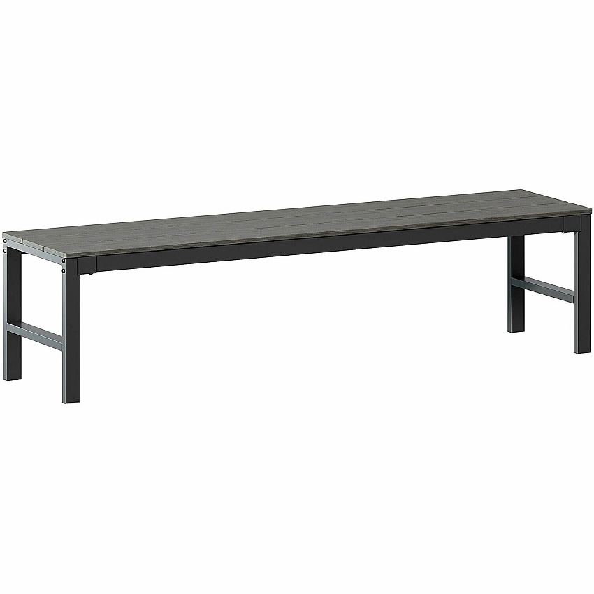 Lorell Faux Wood Outdoor Bench 17.8" Height x 72" Width x 17.8" Depth - Material: Faux Wood, Polystyrene - Finish: Gray - Sturdy, Easy to Clean - For Outdoor (LLR42670)
