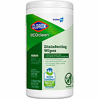 CloroxPro&trade; EcoClean Disinfecting Wipes For Multi Surface, Multipurpose - Ready-To-Use - Wipe - Disinfectant, Dye-free, Bleach-free, Ammonia-free - Green - 75 Each (60605)