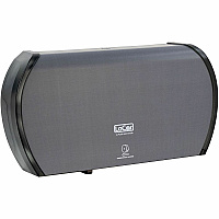 LoCor Jumbo Twin Bath Tissue Dispenser Roll Dispenser - 2 - 5.8" Height x 20.9" Width x 12.4" Depth - Matte Gray - Sliding Door - 1 Each (D67042N)