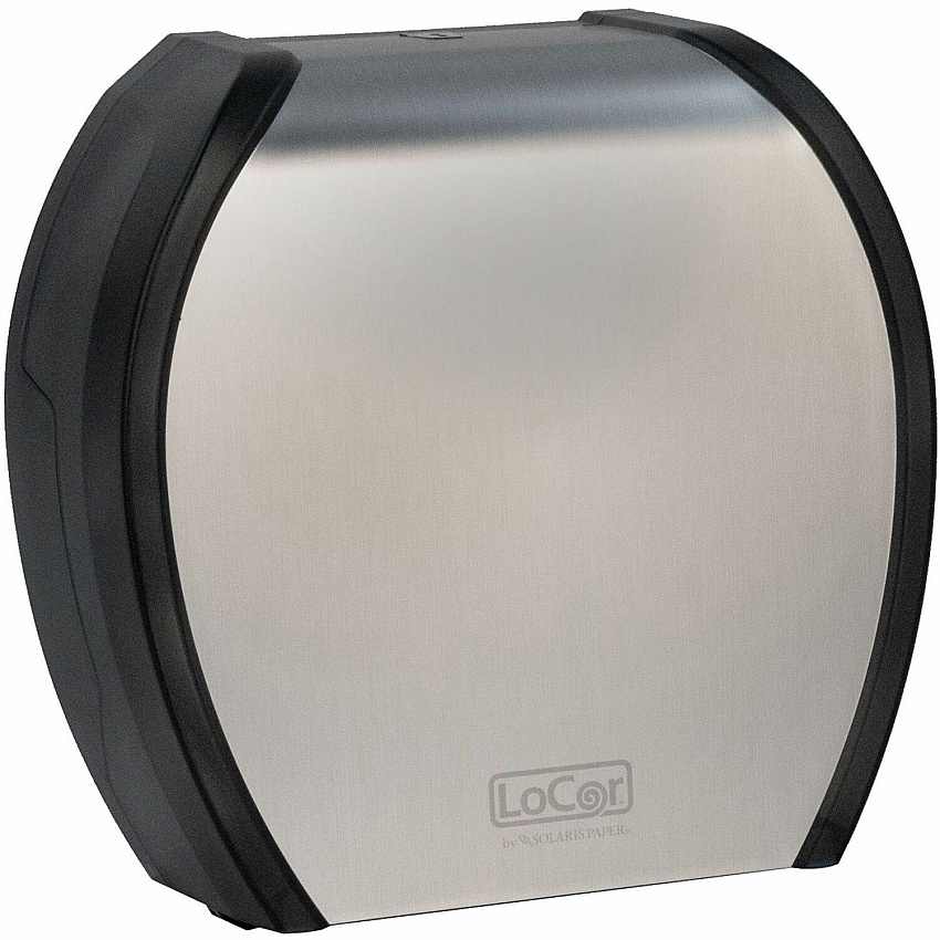 LoCor Paper Jumbo Bath Tissue Dispenser Roll Dispenser - 4.8" Height x 12" Width x 11.8" Depth - Stainless - 1 Each (D67031N)