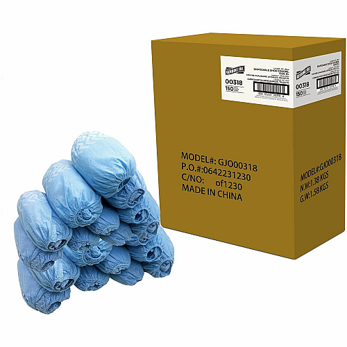 Genuine Joe PolyLite Shoe Covers Recommended for: Hospital, Clinic, Laboratory, Food Processing, Painting - X-Large - Paint Protection - Polypropylene - Lightweight, Comfortable, Non-skid, Slip Resistant - 150 / Carton (GJO00318)