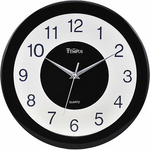 Victory Light 12" Tempus Wall Clock Quartz - Black Case (TC1236728B)