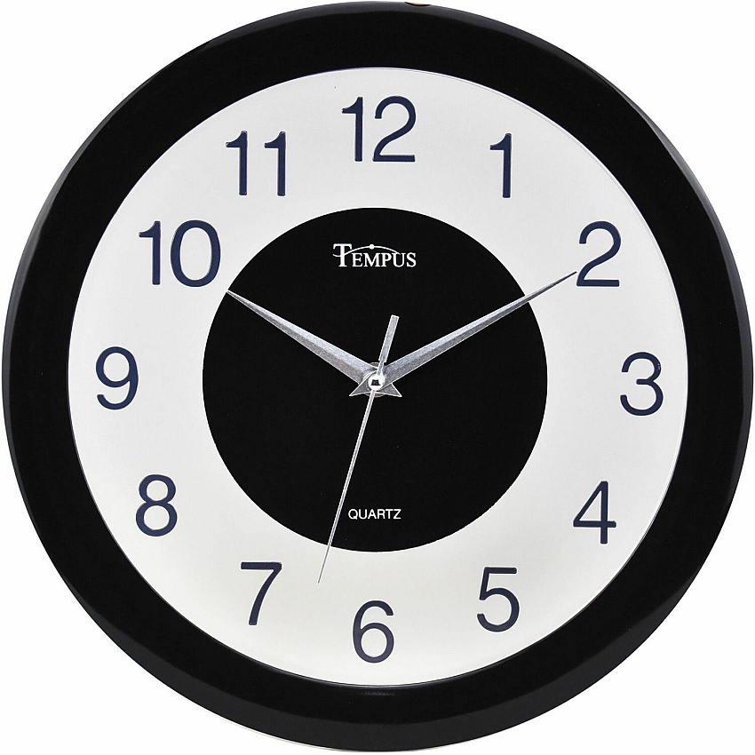 Victory Light 12" Tempus Wall Clock Quartz - Black Case (TC1236728B)