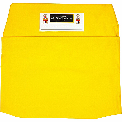 Seat Sack 10-Count 1-Pocket Classroom Pack 1 Pocket(s) - 17" Width x 2" Depth - Chair - Washable, Expandable - Yellow - Poly Cotton - 10/Pack - 1 Carton (40117BUNDLE)