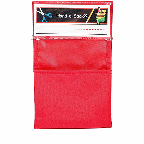 Seat Sack Hand-e-Sack Storage Pouch Adhesive, Interlockable, Tear Resistant - Red - 1 Each (10050)