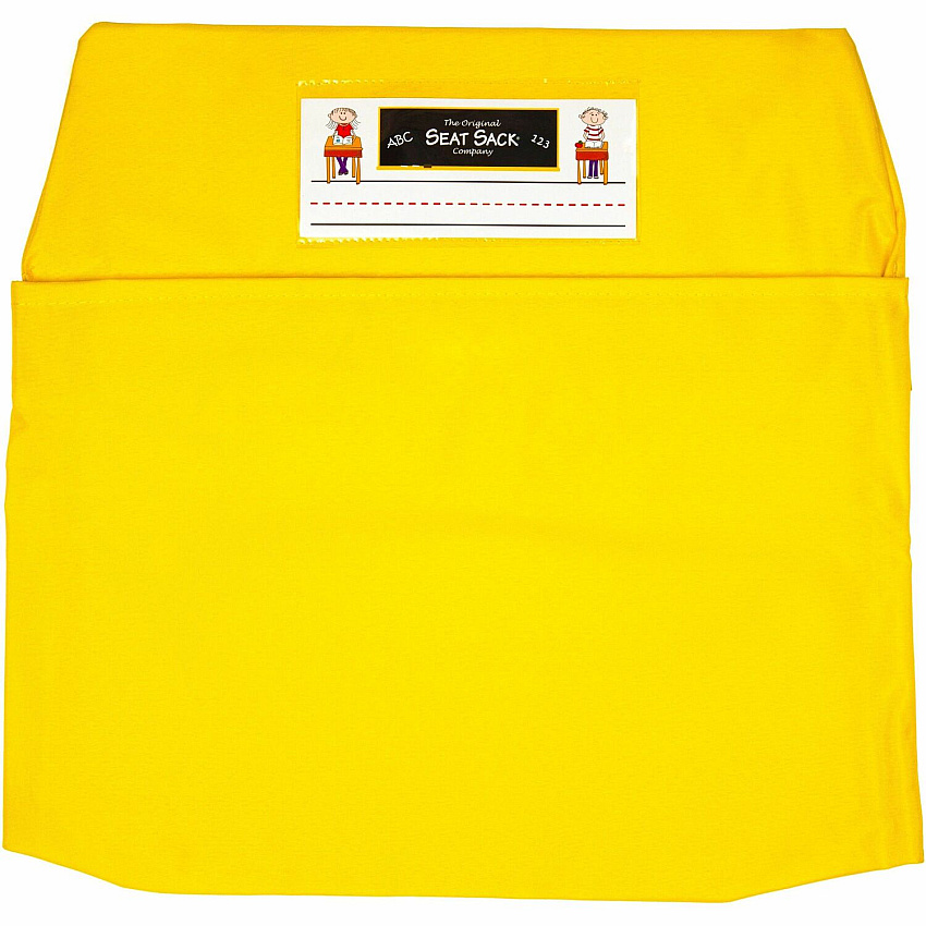 Seat Sack 10-Count 1-Pocket Classroom Pack 1 Pocket(s) - 14" Width x 2" Depth - Chair - Washable, Expandable - Yellow - Poly Cotton - 10/Pack - 1 Carton (40114BUNDLE)