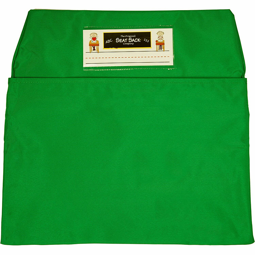 Seat Sack 10-Count 1-Pocket Classroom Pack 1 Pocket(s) - 12" Width x 2" Depth - Chair - Laminated, Washable, Expandable - Green - Poly Cotton - 10/Pack - 1 Carton (20112BUNDLE)