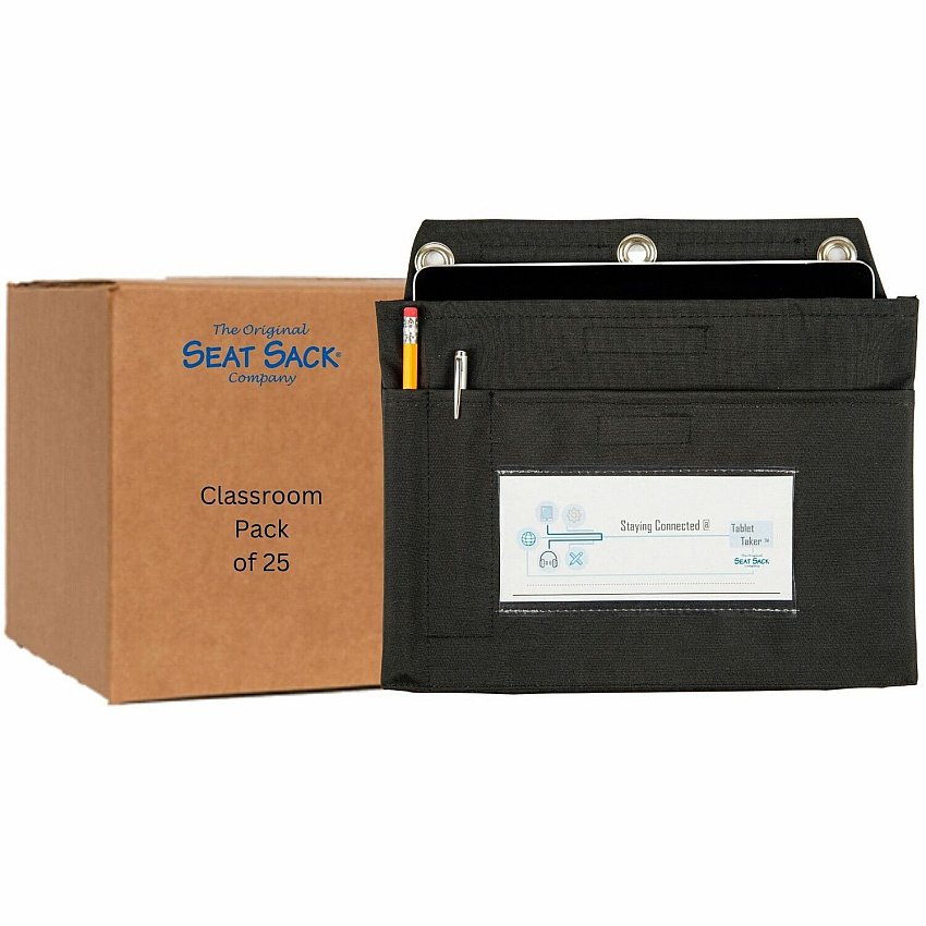 Seat Sack Tablet Taker Carrying Case (Pouch) Chromebook - Black 9.8" Height x 12.8" Width x 1" Depth - Large Size - 25/Pack - 1 Carton (70193L)