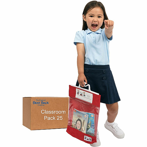 Seat Sack Read-n-Go Carrying Case (Pouch) Book - Red Poly Cotton, Fabric Body - Handle - 16" Height x 10.5" Width x 2" Depth - 1 Carton (80191)