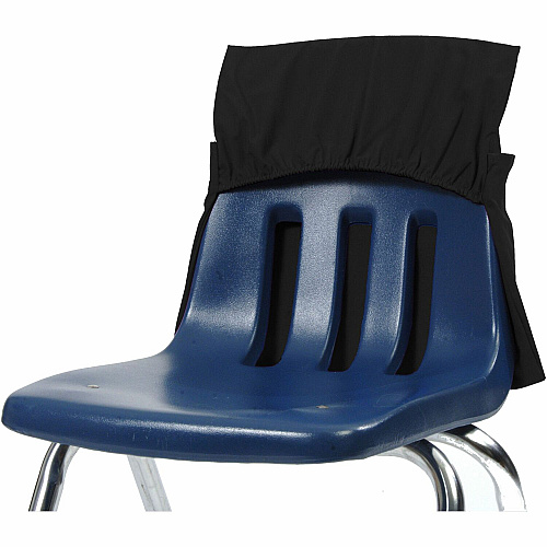 Seat Sack 25-Count 1-Pocket Seat Sack with Elastic Back Classroom Pack 1 Pocket(s) - 17" Width x 2" Depth - Chair - Elastic, Expandable, Washable, Durable - Black - Plastic, Poly Cotton, Laminate - 1 Carton (01193)