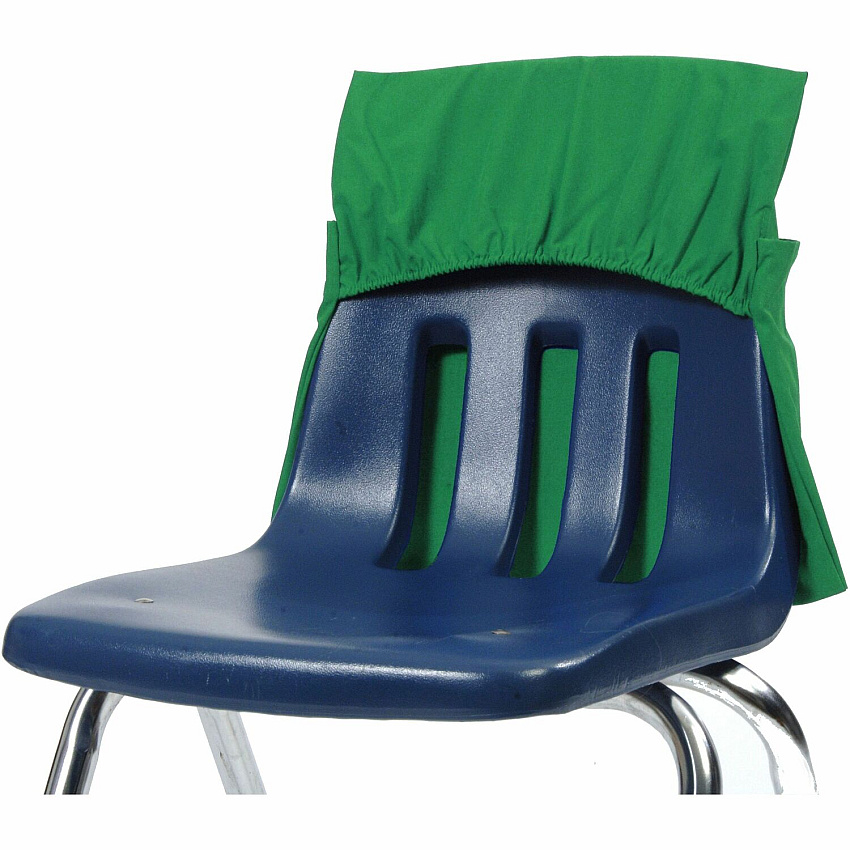 Seat Sack 25-Count 1-Pocket Seat Sack with Elastic Back Classroom Pack 1 Pocket(s) - 17" Width x 2" Depth - Chair - Elastic, Expandable, Washable, Durable - Green - Plastic, Poly Cotton, Laminate - 1 Carton (01192)