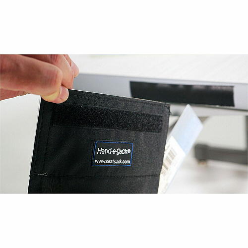 Seat Sack Hand-e-Sack Storage Pouches Desk - Hook & Loop Closure, Interlockable, Storage Space, Tear Resistant, Adhesive - Black - 1 Carton (30050BUNDLE)
