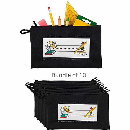 Seat Sack 10-Count Pencil Pouch with Zipper Bundle 1 Carton (30040BUNDLE)