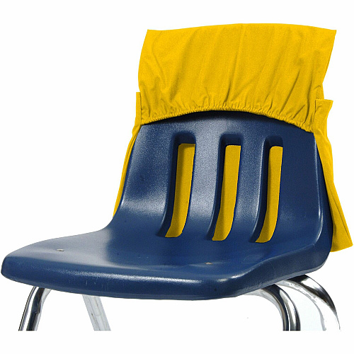 Seat Sack 10-Count 1-Pocket Seat Sack with Elastic Back Bundle 1 Pocket(s) - 17" Width x 2" Depth - Chair - Durable, Desk Space, Laminated, Elastic, Washable, Expandable - Yellow - Poly Cotton - 1 Carton (40101BUNDLE)
