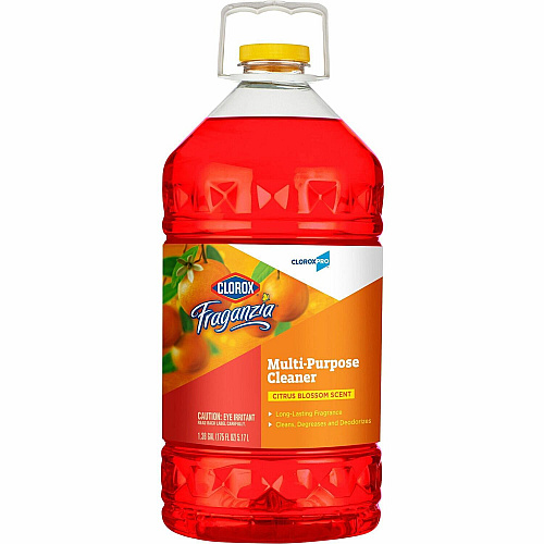 Fraganzia Multipurpose Cleaner For Multipurpose, Multi Surface - Liquid - 175 fl oz (5.5 quart) - Citrus Blossom Scent - pH Neutral, Bleach-free, Long Lasting - Orange Bottle - 1 Each (60615)