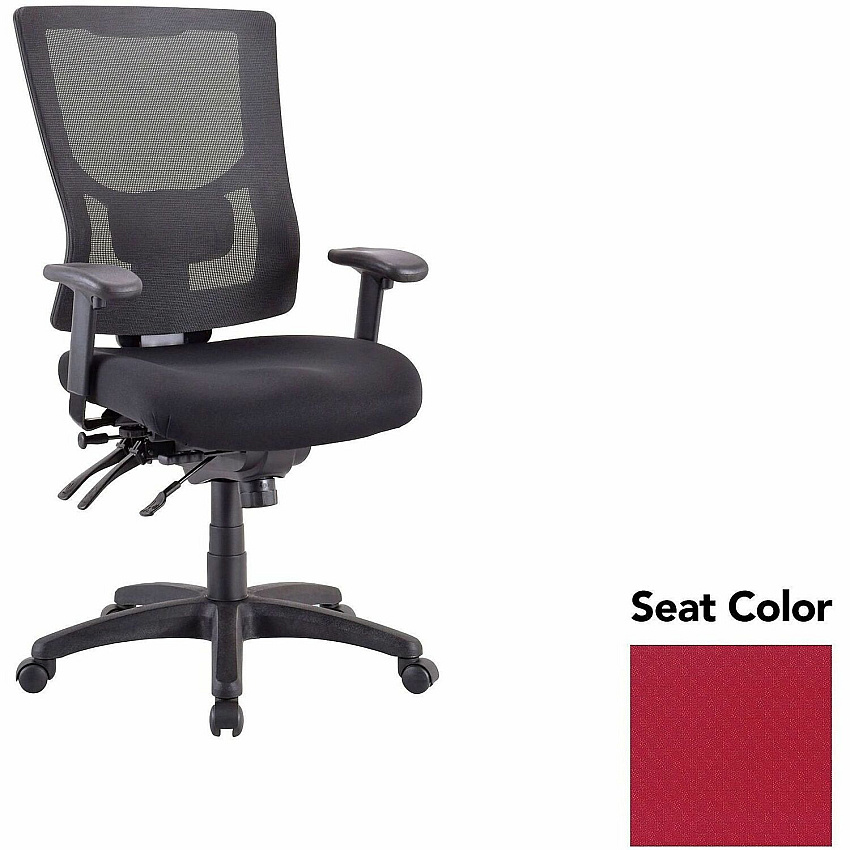 Lorell Multifunctional Mesh High-back Exec. Chair Real Red Seat Color - Mesh Back Material - High Back - 1 Each (LLR6200002)