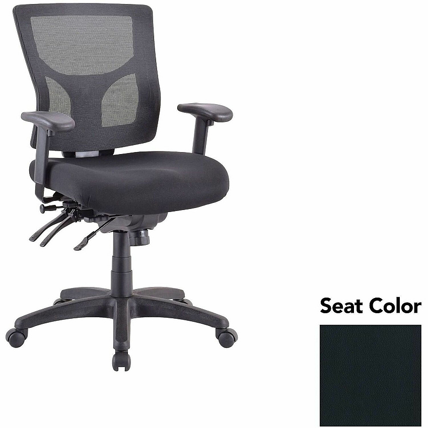 Lorell Multifunctional Mesh Mid-back Executive Chair Dillon Black Seat Color - Mesh Back Material - Mid Back - 1 Each (LLR62001076)