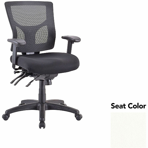 Lorell Multifunctional Mesh Mid-back Executive Chair Dillon Snow Seat Color - Mesh Back Material - Mid Back - 1 Each (LLR62001103)