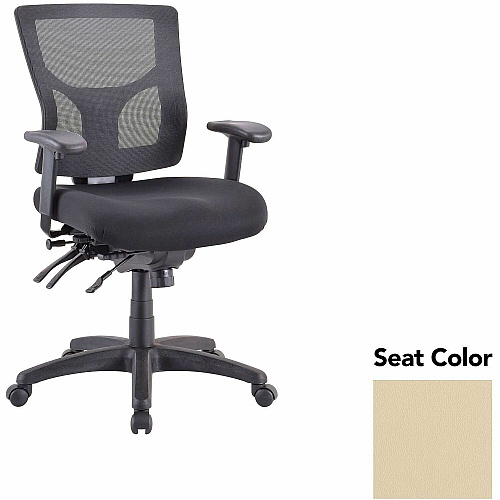 Lorell Multifunctional Mesh Mid-back Executive Chair Dillon Buff Seat Color - Mesh Back Material - Mid Back - 1 Each (LLR62001007)
