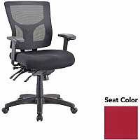 Lorell Multifunctional Mesh Mid-back Executive Chair Real Red Seat Color - Mesh Back Material - Mid Back - 1 Each (LLR6200102)