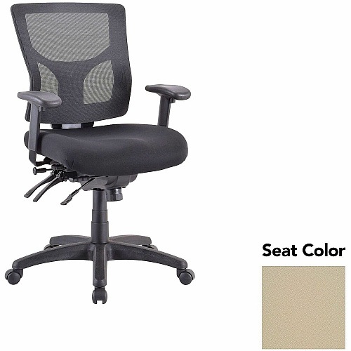 Lorell Multifunctional Mesh Mid-back Executive Chair Forte Pumice Seat Color - Mesh Back Material - Mid Back - 1 Each (LLR6200145)