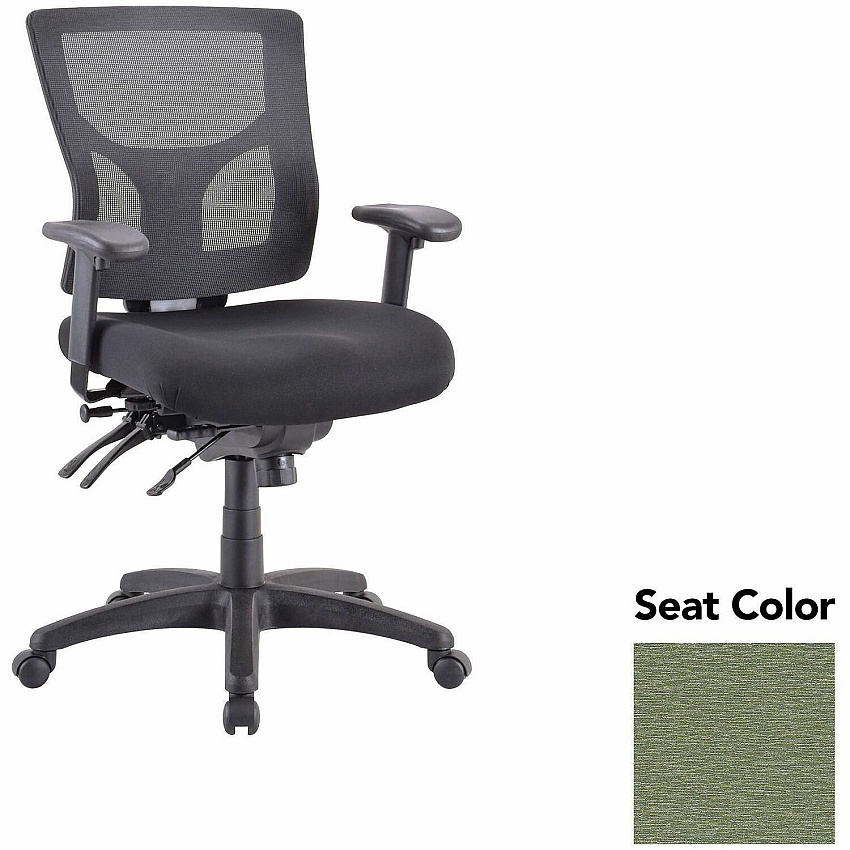 Lorell Multifunctional Mesh Mid-back Executive Chair Fuse Cress Seat Color - Mesh Back Material - Mid Back - 1 Each (LLR6200148)