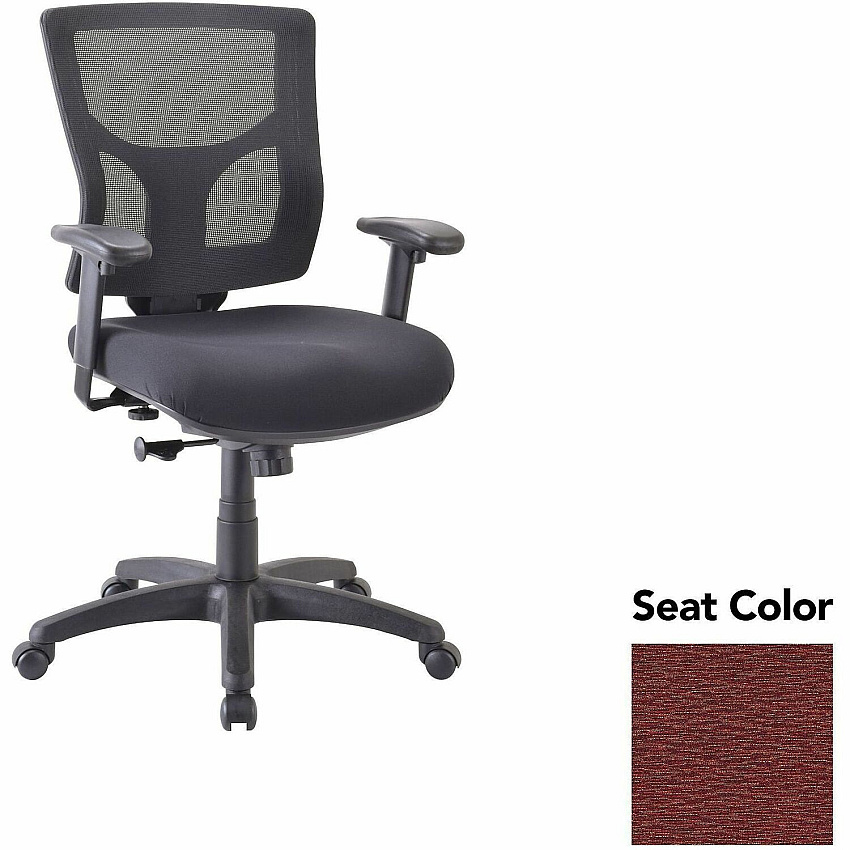 Lorell Conjure Swivel/Tilt Task Chair Fuse Carmine Seat Color - Mesh Back Material - Mid Back - Armrest - 1 Each (LLR6200847)