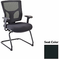 Lorell Conjure Sled Base Guest Chair Dillon Black Seat Color - Polyurethane Foam Seat Material - Mesh Back Material - Mid Back - Cantilever, Sled Base - Armrest - 1 Each (LLR62009076)