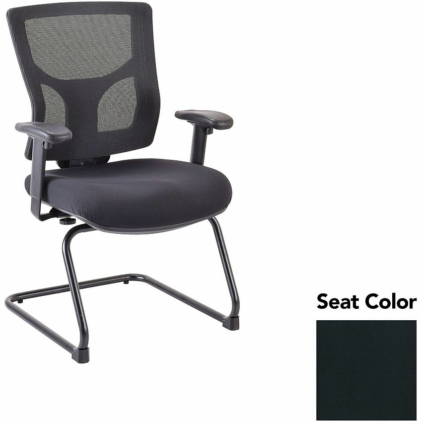 Lorell Conjure Sled Base Guest Chair Dillon Black Seat Color - Polyurethane Foam Seat Material - Mesh Back Material - Mid Back - Cantilever, Sled Base - Armrest - 1 Each (LLR62009076)