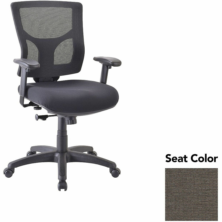 Lorell Conjure Swivel/Tilt Task Chair Shire Stonewall Seat Color - Mesh Back Material - Mid Back - Armrest - 1 Each (LLR6200886)