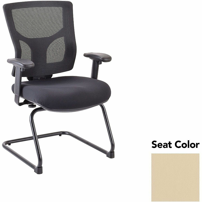 Lorell Conjure Sled Base Guest Chair Dillon Buff Seat Color - Polyurethane Foam Seat Material - Mesh Back Material - Mid Back - Cantilever, Sled Base - Armrest - 1 Each (LLR62009007)